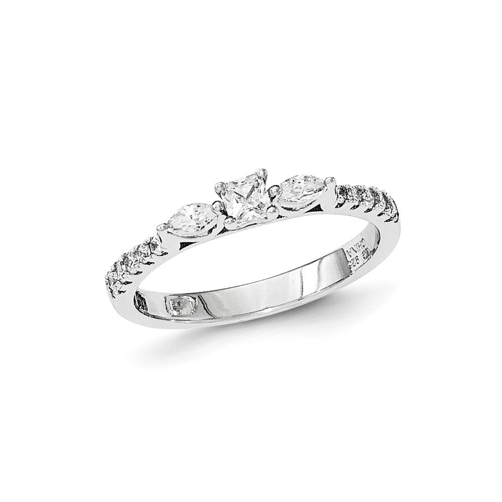 Sterlingsilber Rein Feuer Zirkonia Ring (size 7 Nur)