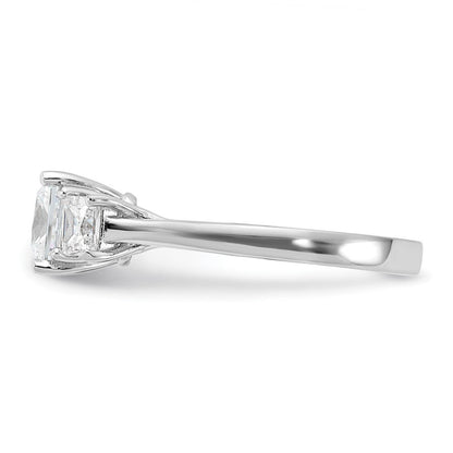 Sterlingsilber Rhodiniert & Zirkonia 3 Stein Ring