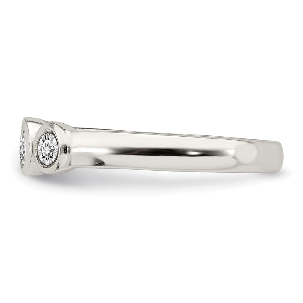 Sterlingsilber Poliert Zirkonia Ring
