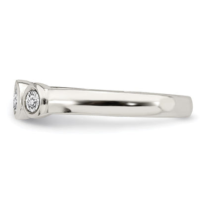 Sterlingsilber Poliert Zirkonia Ring