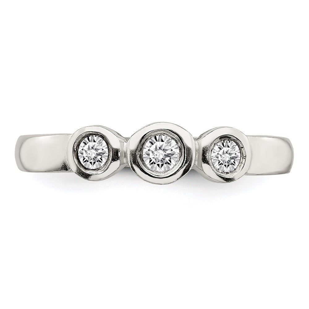 Sterlingsilber Poliert Zirkonia Ring