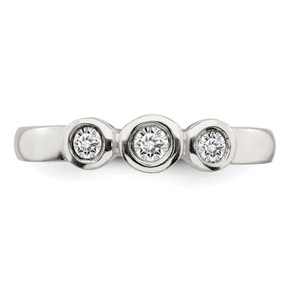 Sterlingsilber Poliert Zirkonia Ring