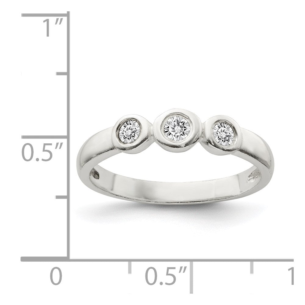 Sterlingsilber Poliert Zirkonia Ring