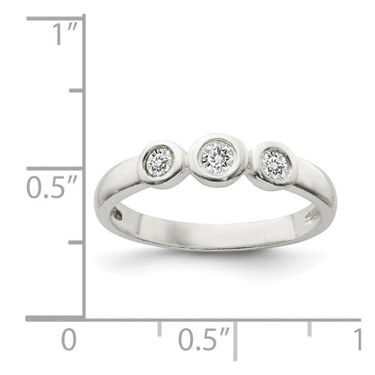 Sterlingsilber Poliert Zirkonia Ring