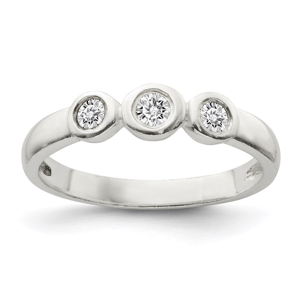 Sterlingsilber Poliert Zirkonia Ring