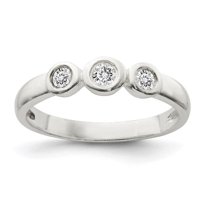 Sterlingsilber Poliert Zirkonia Ring