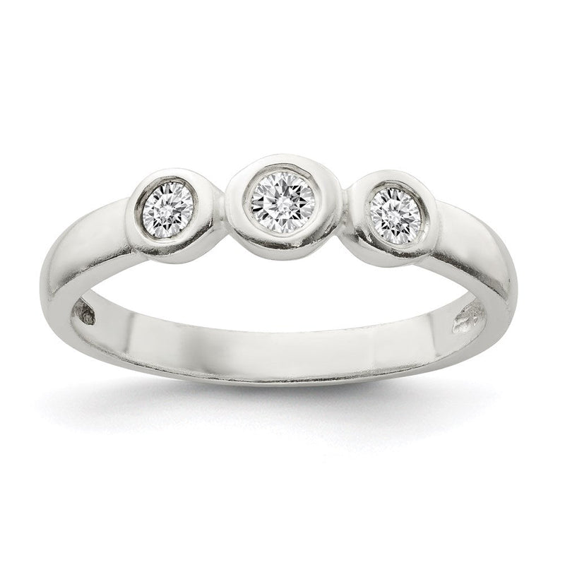 Sterlingsilber Poliert Zirkonia Ring