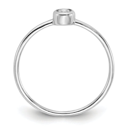 Sterlingsilber Rhodiniert Poliert Zirkonia Kreis Ring