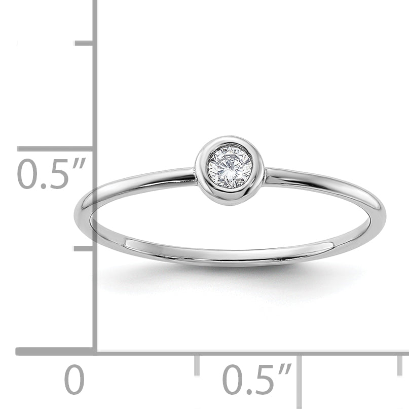 Sterlingsilber Rhodiniert Poliert Zirkonia Kreis Ring