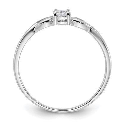 Sterlingsilber Rhodiniert und Zirkonia Ring