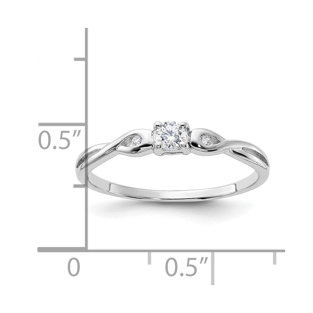 Sterlingsilber Rhodiniert und Zirkonia Ring