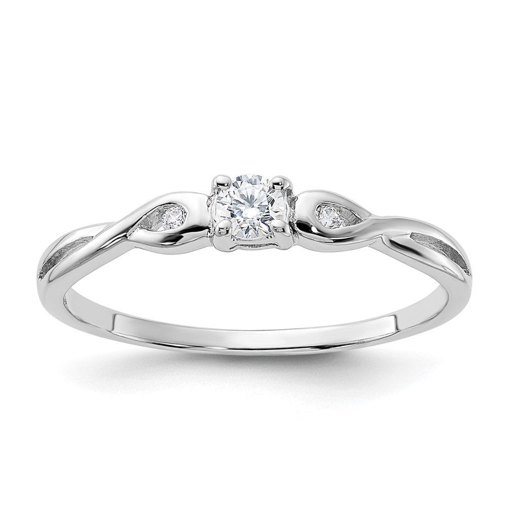 Sterlingsilber Rhodiniert und Zirkonia Ring