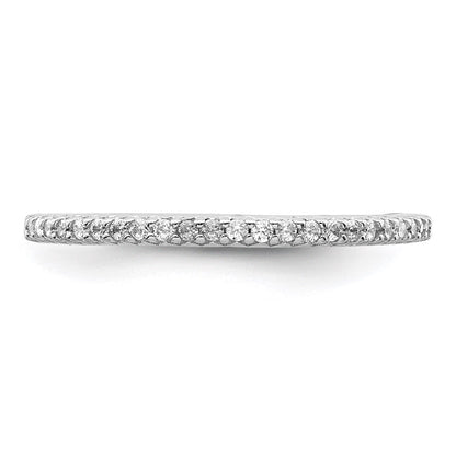 Sterlingsilber Rhodiniert Poliert Zirkonia Ring