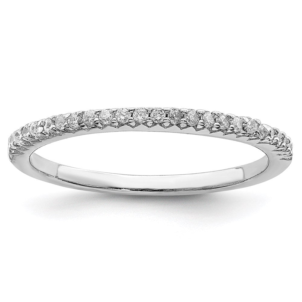 Sterlingsilber Rhodiniert Poliert Zirkonia Ring