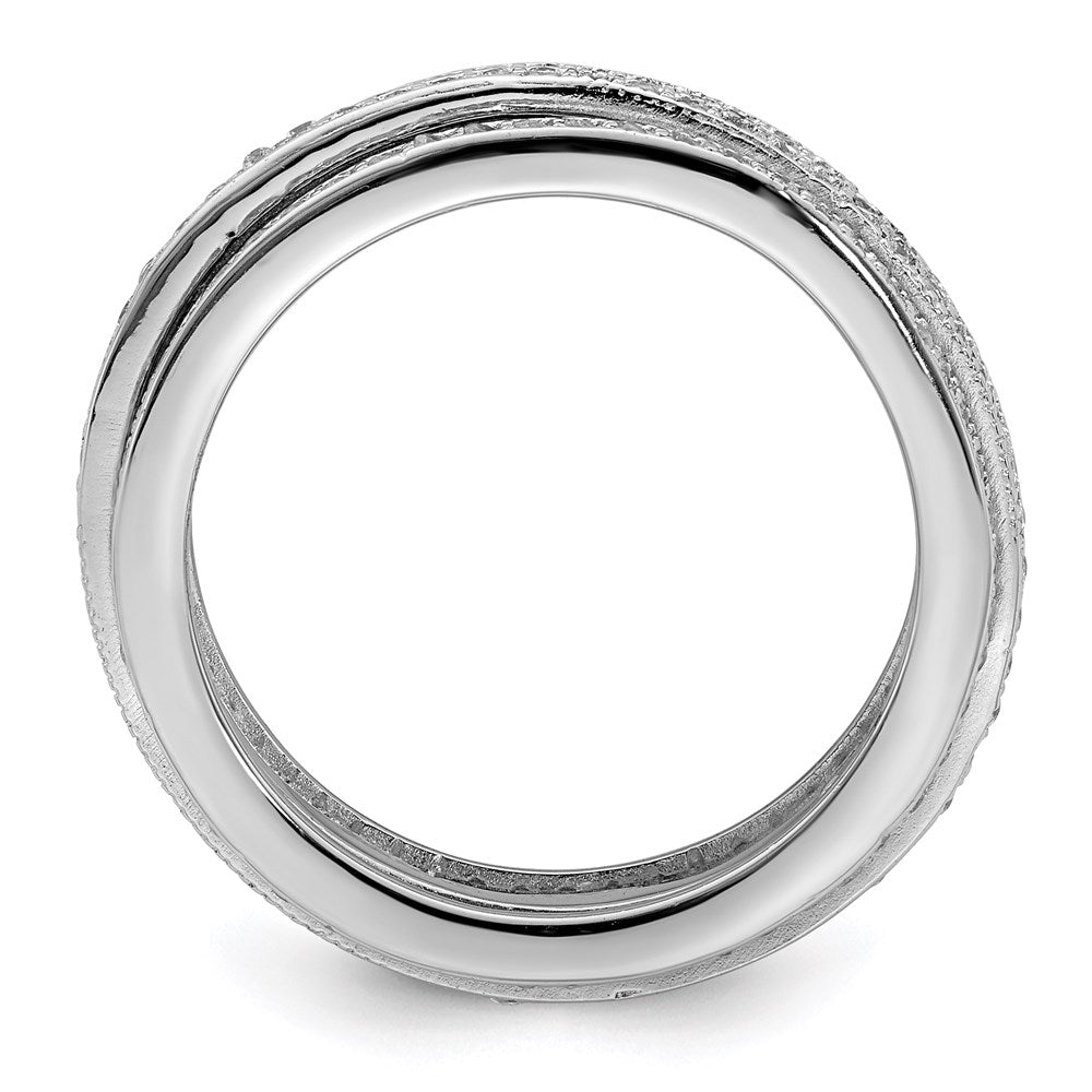 Sterlingsilber Poliert Rhodiniert Zirkonia Pavé‚äö Memoire Motion Ring