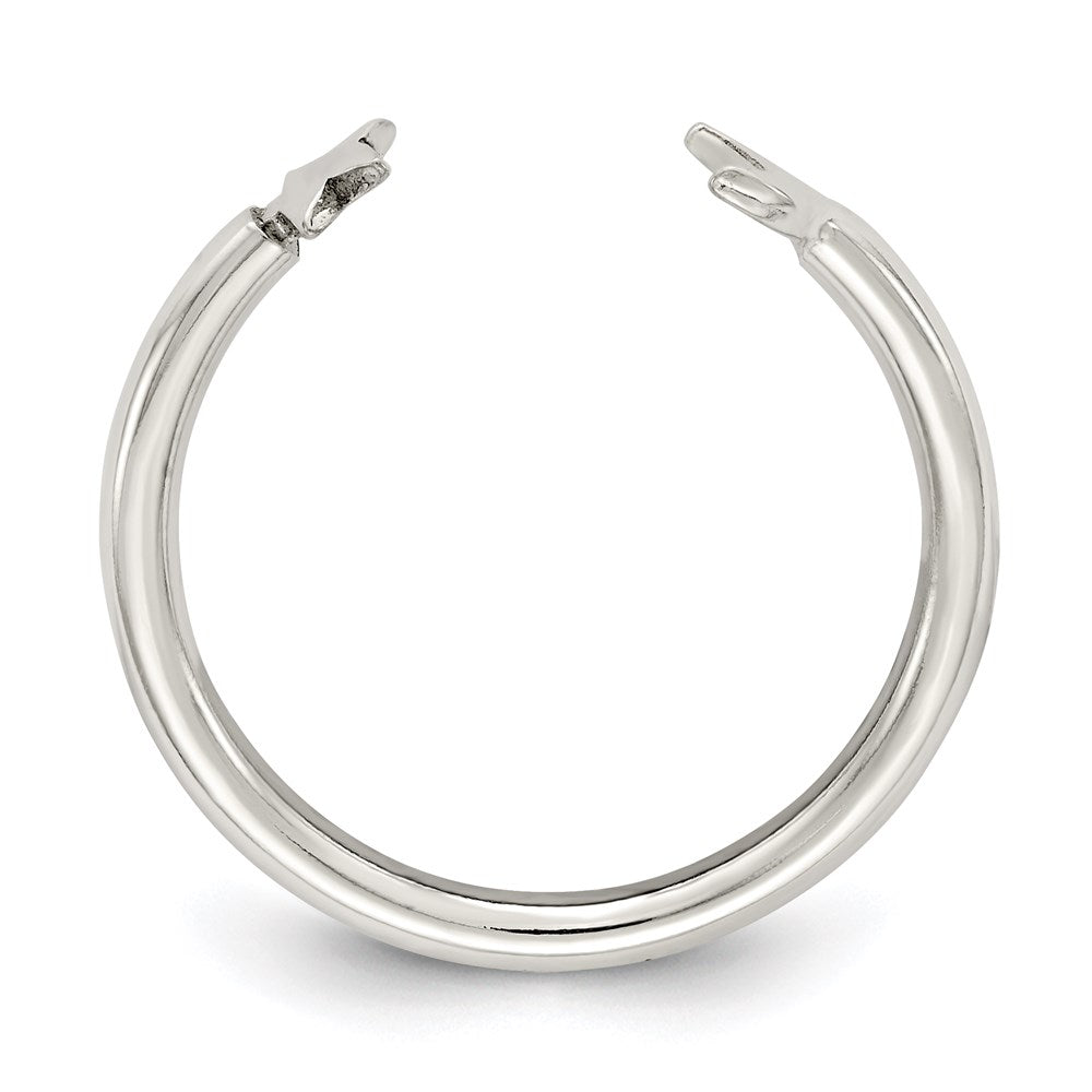 Sterlingsilber Poliert Halb Mond und Stern Verstellbar Ring