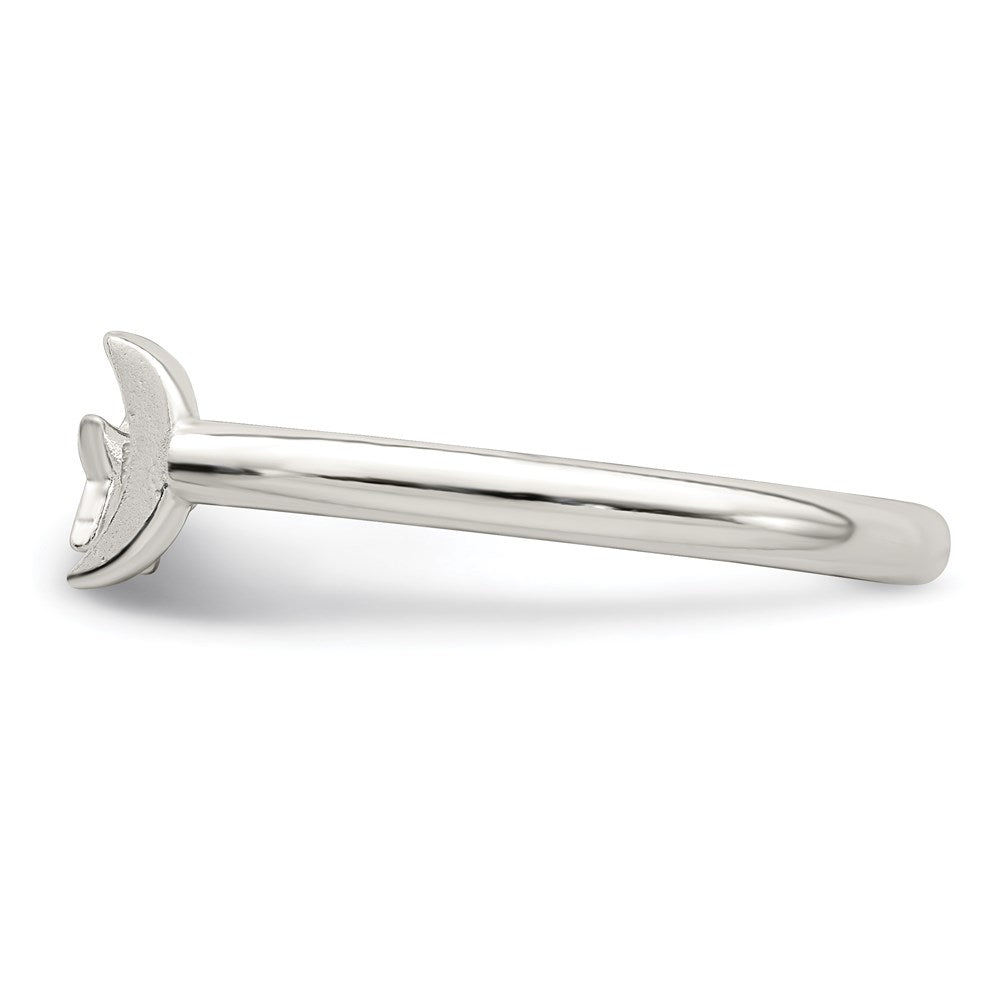 Sterlingsilber Poliert Halb Mond und Stern Verstellbar Ring