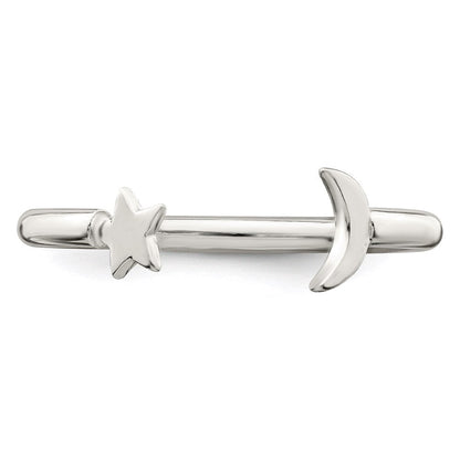Sterlingsilber Poliert Halb Mond und Stern Verstellbar Ring