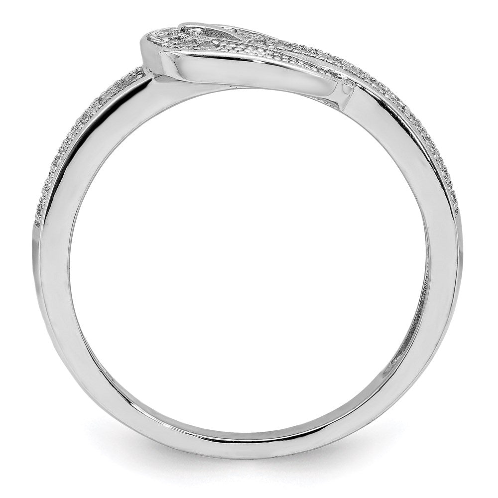 Sterlingsilber Rhodiniert Zirkonia Schnalle Ring