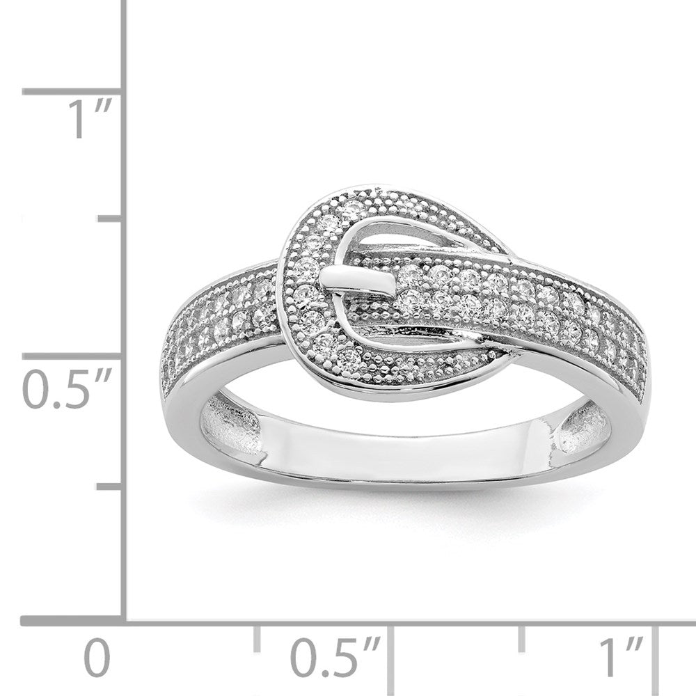 Sterlingsilber Rhodiniert Zirkonia Schnalle Ring