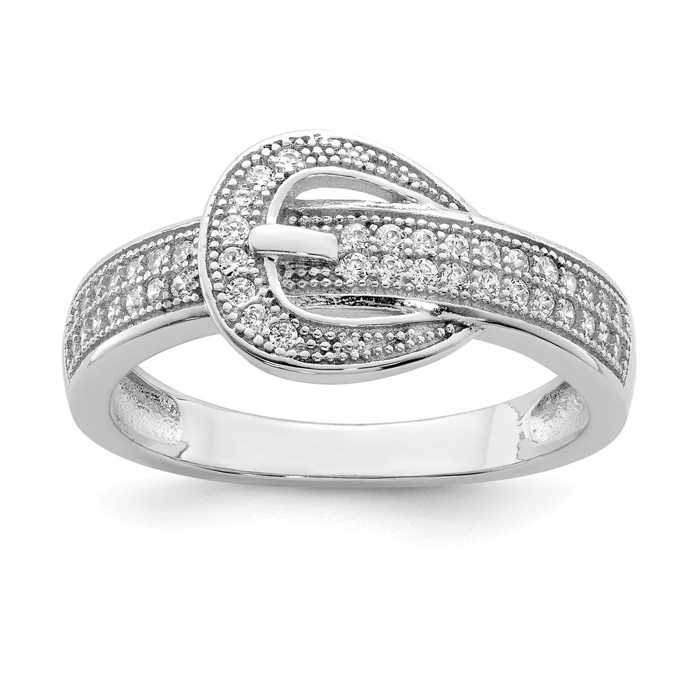 Sterlingsilber Rhodiniert Zirkonia Schnalle Ring