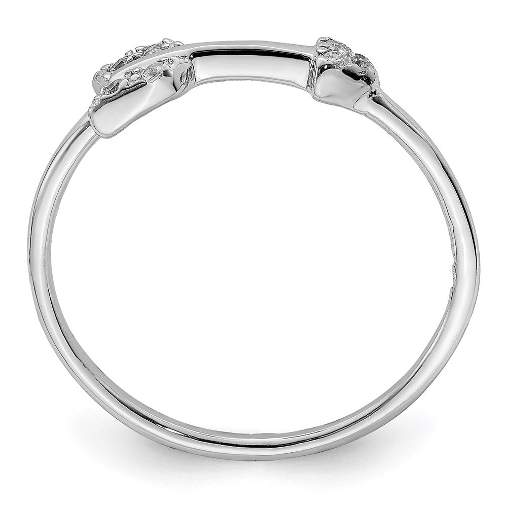 Sterlingsilber Rhodiniert Poliert Zirkonia Pfeil Ring