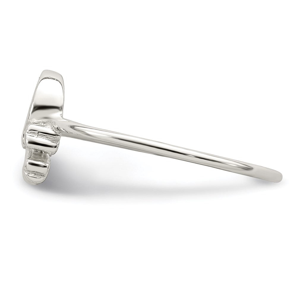 Sterlingsilber Poliert Totenkopf & Crossbones Ring
