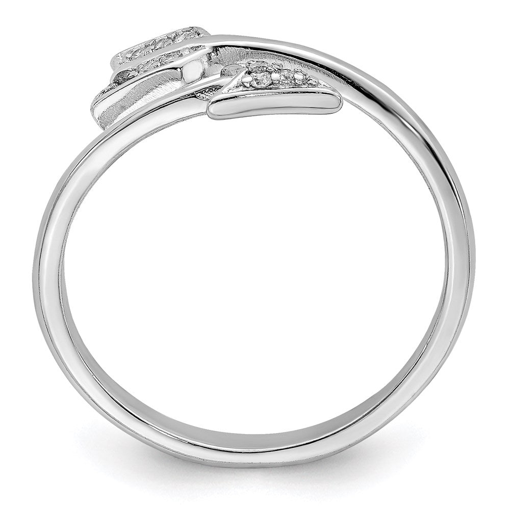Sterlingsilber Rhodiniert Poliert Zirkonia Pfeil Verstellbar Ring (size 7 Nur)