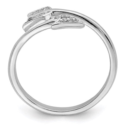 Sterlingsilber Rhodiniert Poliert Zirkonia Pfeil Verstellbar Ring (size 7 Nur)
