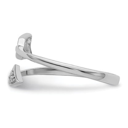 Sterlingsilber Rhodiniert Poliert Zirkonia Pfeil Verstellbar Ring (size 7 Nur)