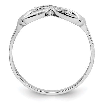 Sterlingsilber Rhodiniert Poliert Zirkonia Unendlichkeit Ring