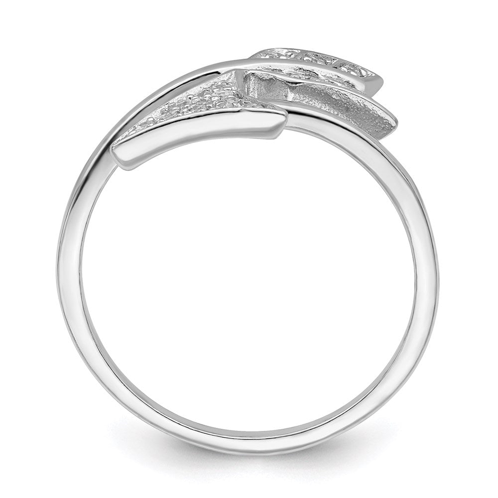 Sterlingsilber Rhodiniert Verstellbar Poliert Zirkonia Pfeil Ring