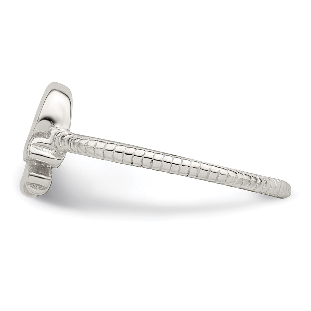 Sterlingsilber Poliert & Strukturiert Totenkopf Crossbones Ring