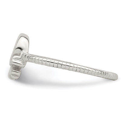 Sterlingsilber Poliert & Strukturiert Totenkopf Crossbones Ring