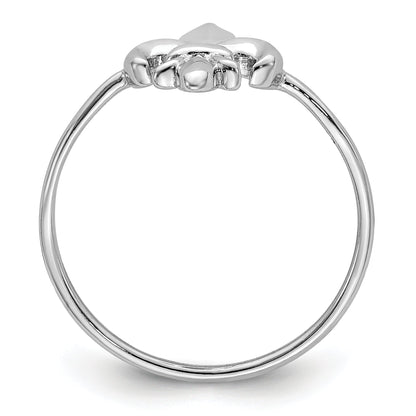 Sterlingsilber Rhodiniert Poliert Fleur De Lis Ring