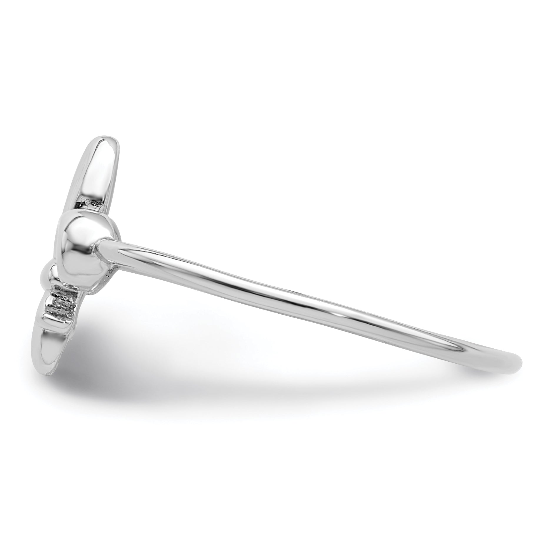 Sterlingsilber Rhodiniert Poliert Fleur De Lis Ring