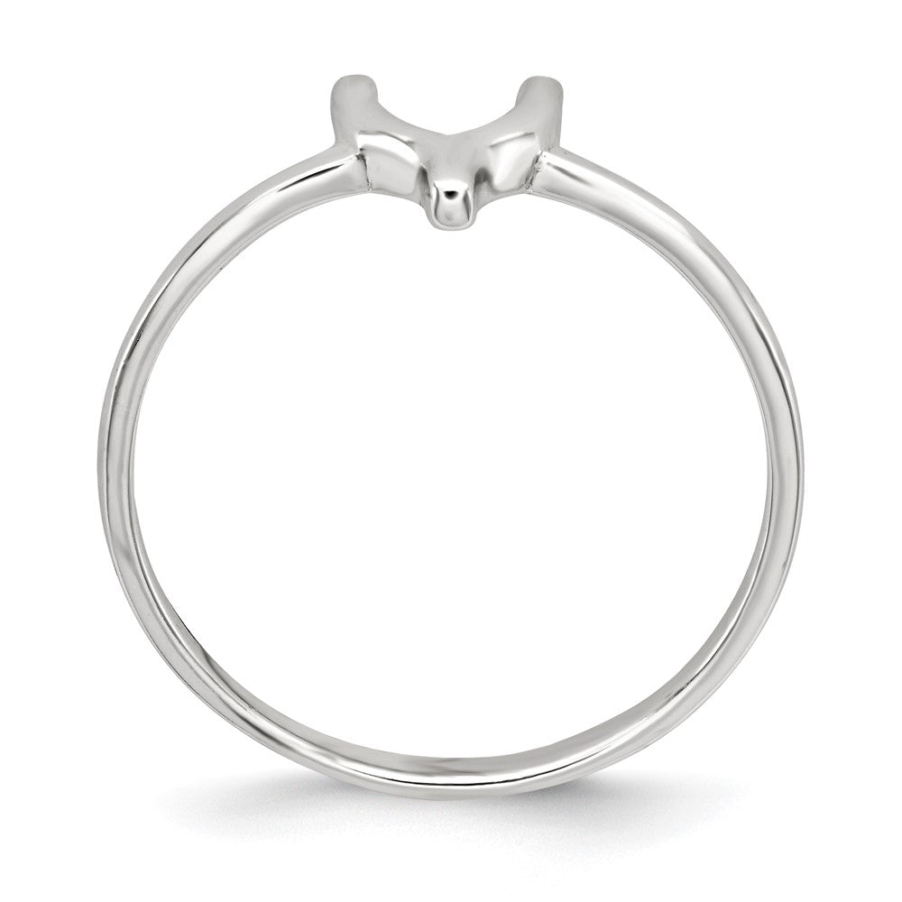 Sterlingsilber Poliert Gabelbein Ring (size 8 Nur)