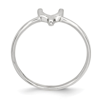 Sterlingsilber Poliert Gabelbein Ring (size 8 Nur)