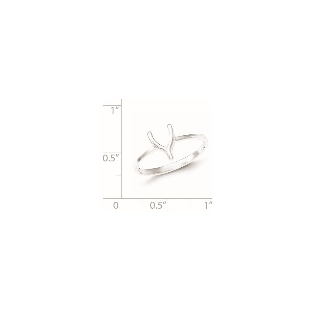Sterlingsilber Poliert Gabelbein Ring (size 8 Nur)