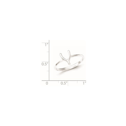 Sterlingsilber Poliert Gabelbein Ring (size 8 Nur)