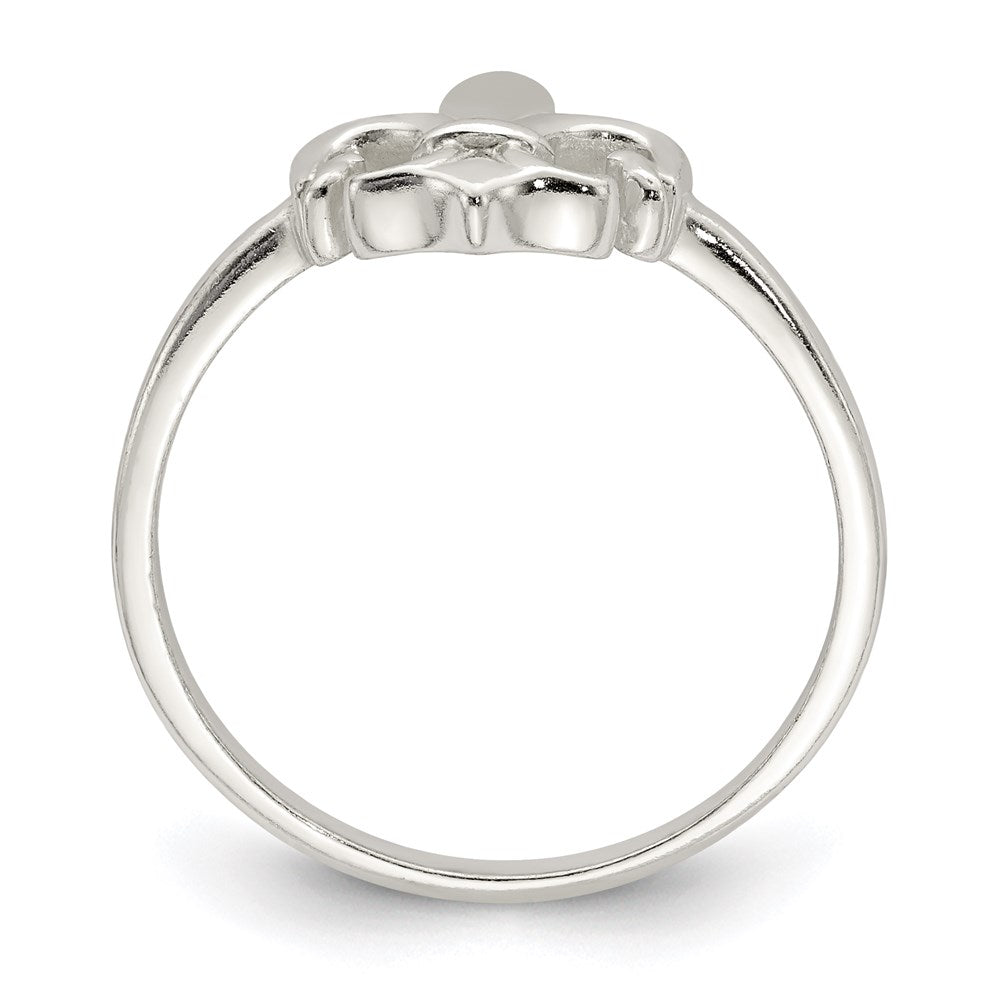 Sterlingsilber Poliert Fleur De Lis Ring