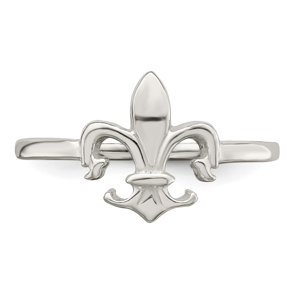 Sterlingsilber Poliert Fleur De Lis Ring