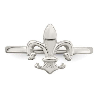 Sterlingsilber Poliert Fleur De Lis Ring