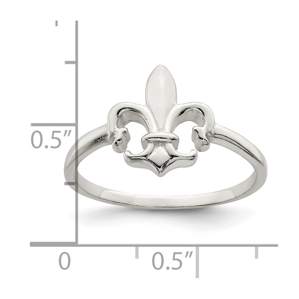 Sterlingsilber Poliert Fleur De Lis Ring