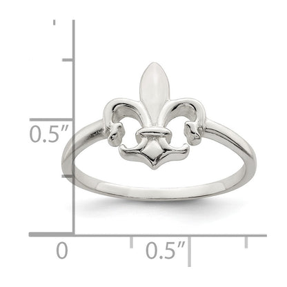 Sterlingsilber Poliert Fleur De Lis Ring