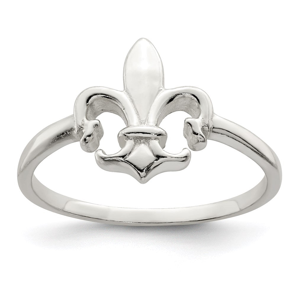 Sterlingsilber Poliert Fleur De Lis Ring