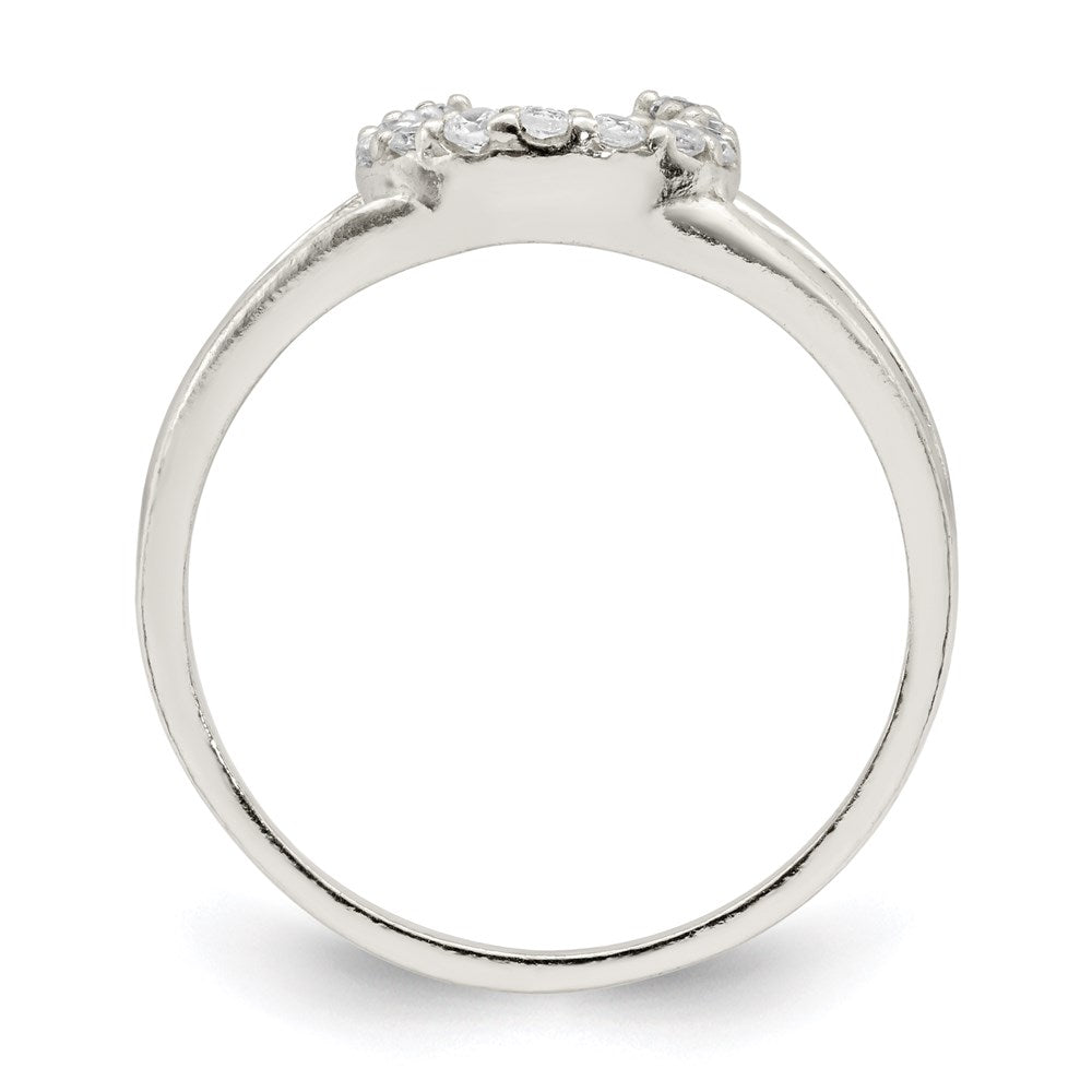 Sterlingsilber Poliert Zirkonia Hufeisen Ring