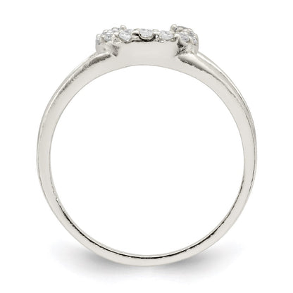 Sterlingsilber Poliert Zirkonia Hufeisen Ring