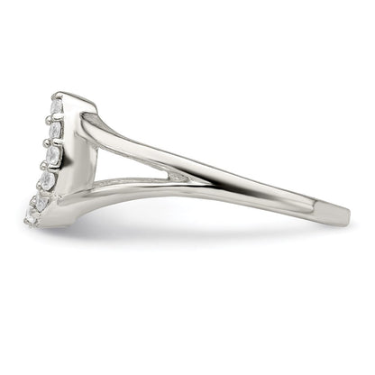 Sterlingsilber Poliert Zirkonia Hufeisen Ring