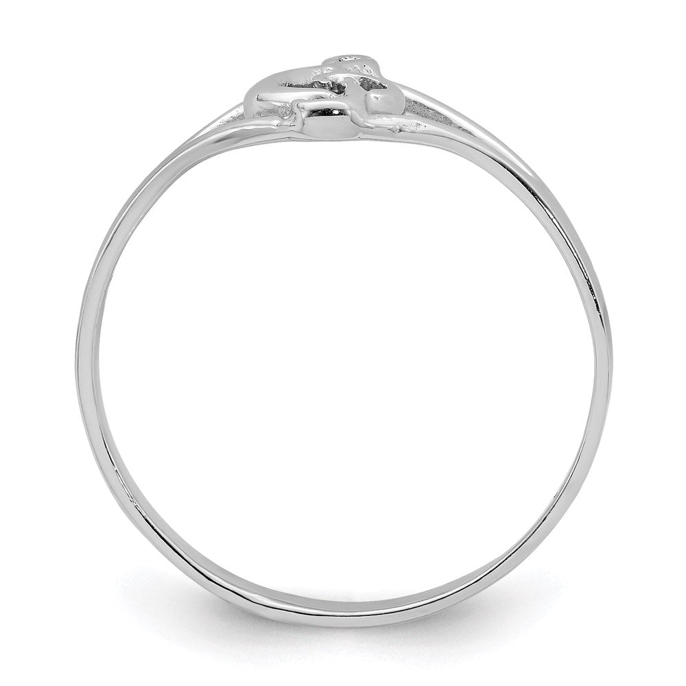 Sterlingsilber Rhodiniert Poliert Musik Note Ring